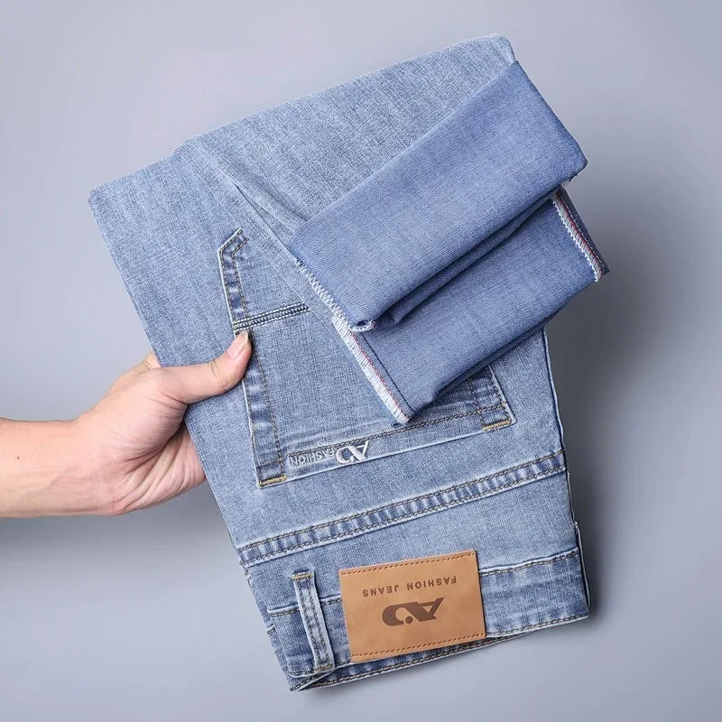 Business Casual Elastic Male High Quality Trousers 2026 New Brand Best Price Comfort Straight Denim Pants Men's Jeans