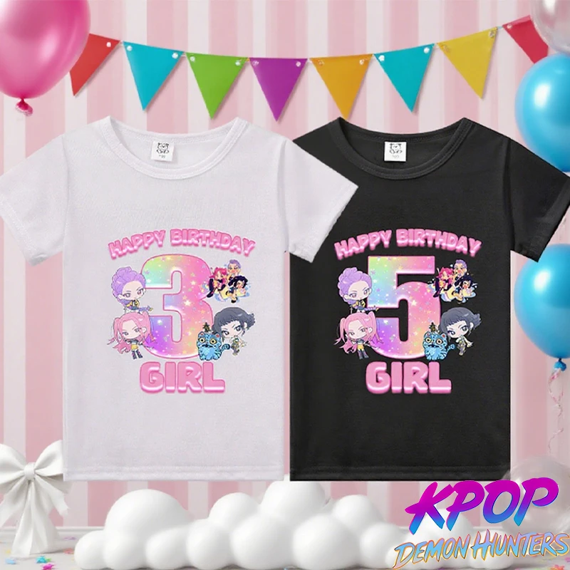 

KPop Demon Hunters Short-sleeved Girls Boys Cute Tops Kids Tee Children Summer Teen Girls T Shirt Birthday Party Clothing Gifts