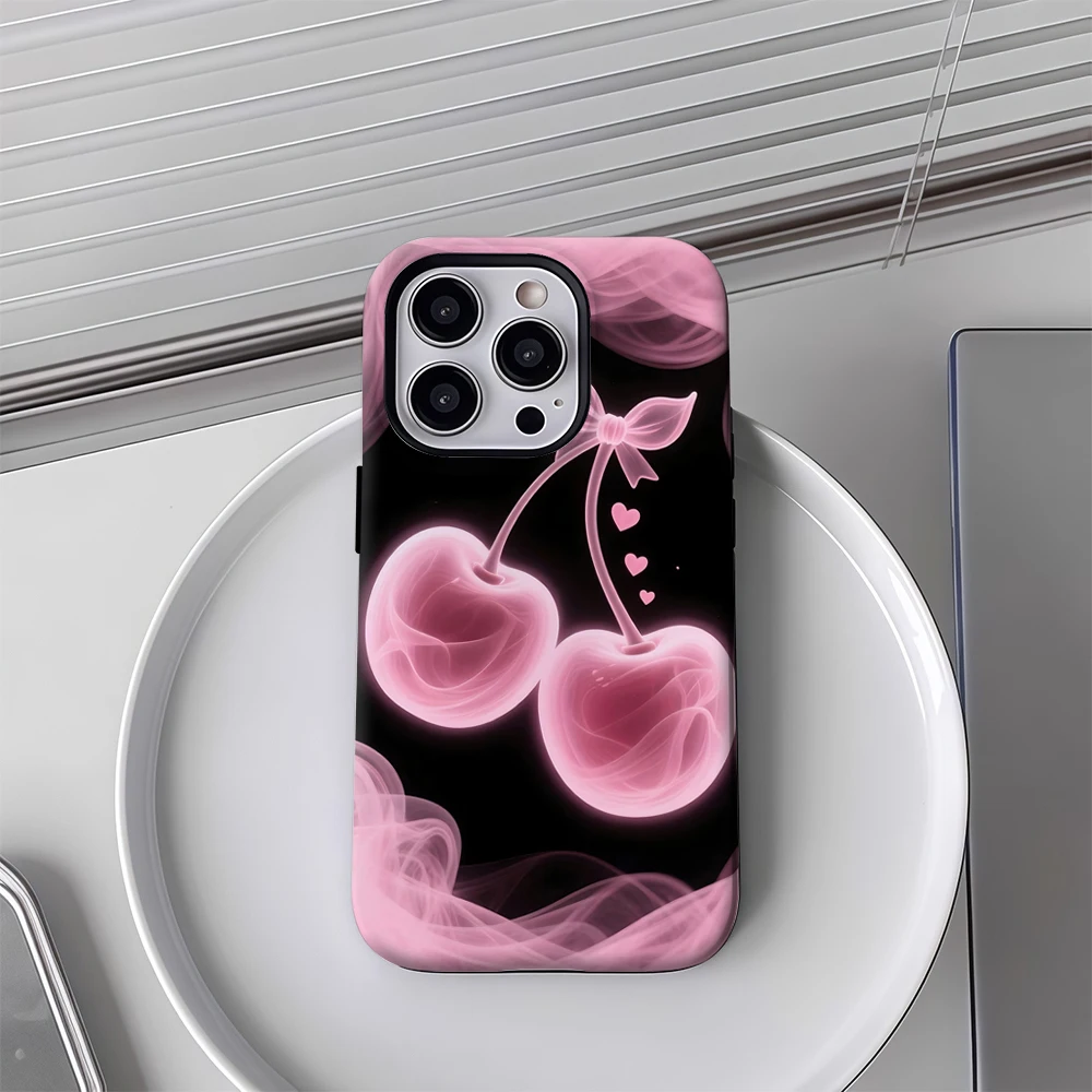 حافظة لهاتف آيفون 17 من Pink Cherry Dream لهاتف آيفون 17 16 15 14 13 12 11 Pro Max Plus غطاء خلفي مزدوج الطبقة #5