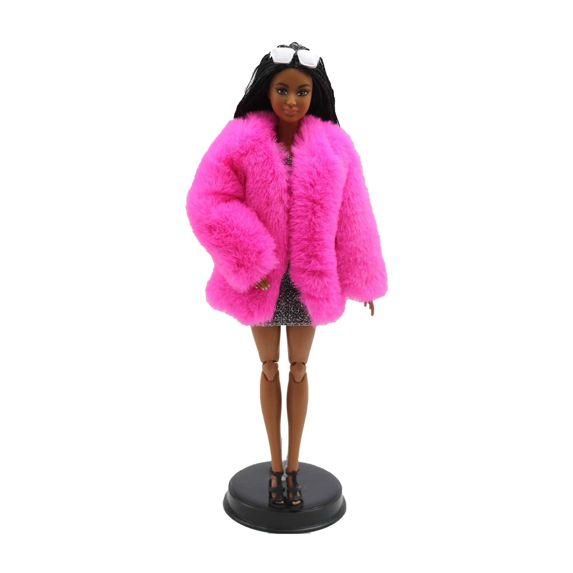 Doll clothing New 30cm 1/6 7colors comfort material  fur coat Daily Wear Accessories Clothes for Barbies doll