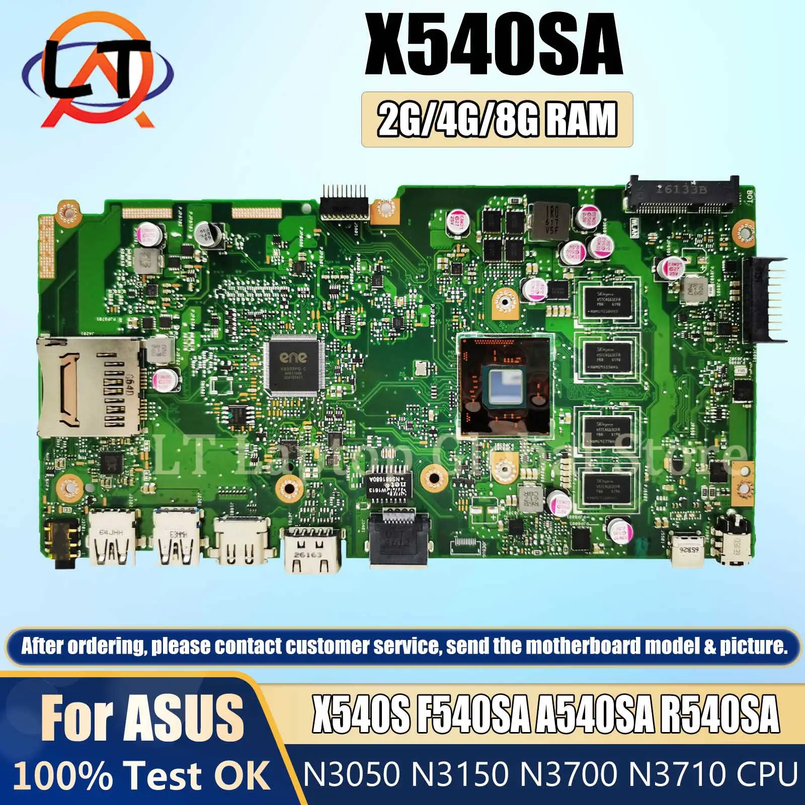 

X540SA Mainboard For Asus VivoBook X540S F540SA A540SA R540SA Laptop Motherboard With N3050 N3150 N3710 CPU 2G/4G/8G-RAM