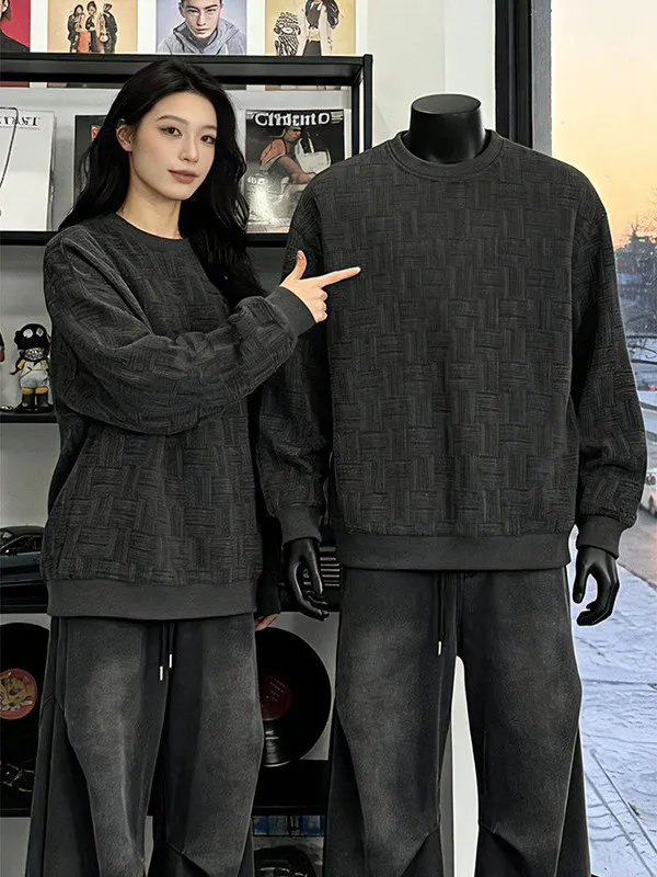 

Мужская черная футболка с американской клеткой, круглым вырезом, на флисовой подкладке, с длинным рукавом, базовая, высококачественная, утепленная, для зимнего повседневного ношения