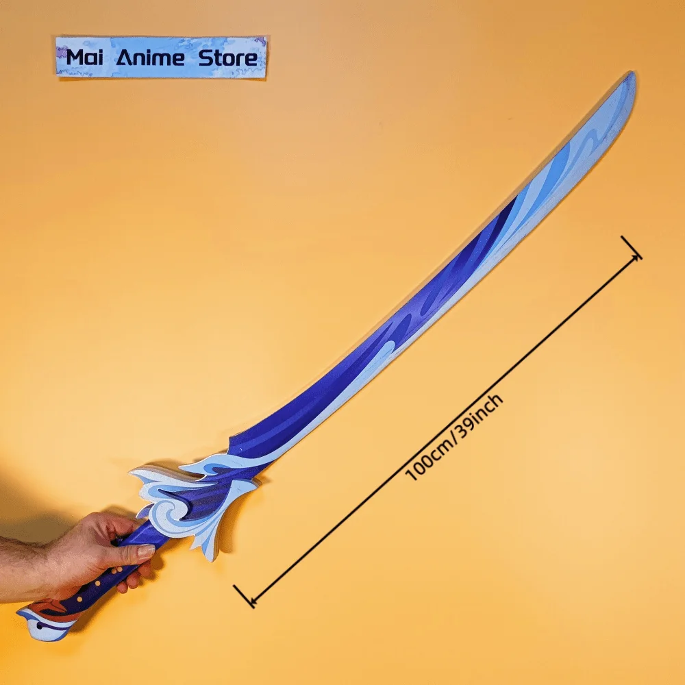 39in genshin impacto katana sabre original espada de madeira tamanho real japonês katana anime cosplay prop faca ninja brinquedo afiado presente