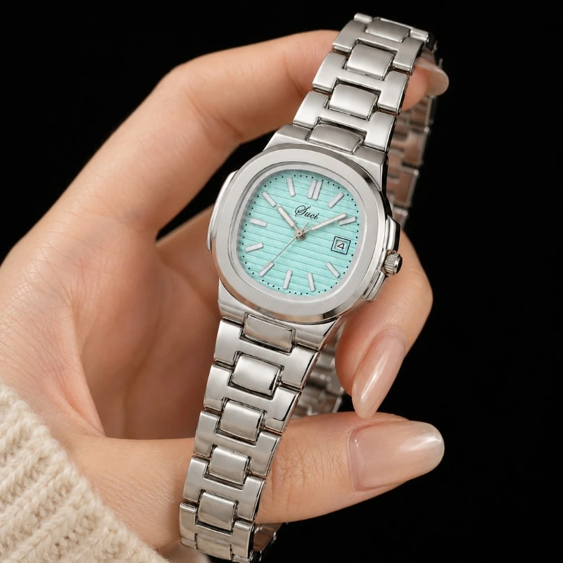 Fashion Square Woman Wristwatch Luxury Steel Ladies Quartz Watch with Date Simple Elegant Women's Watches Gift relogio feminino