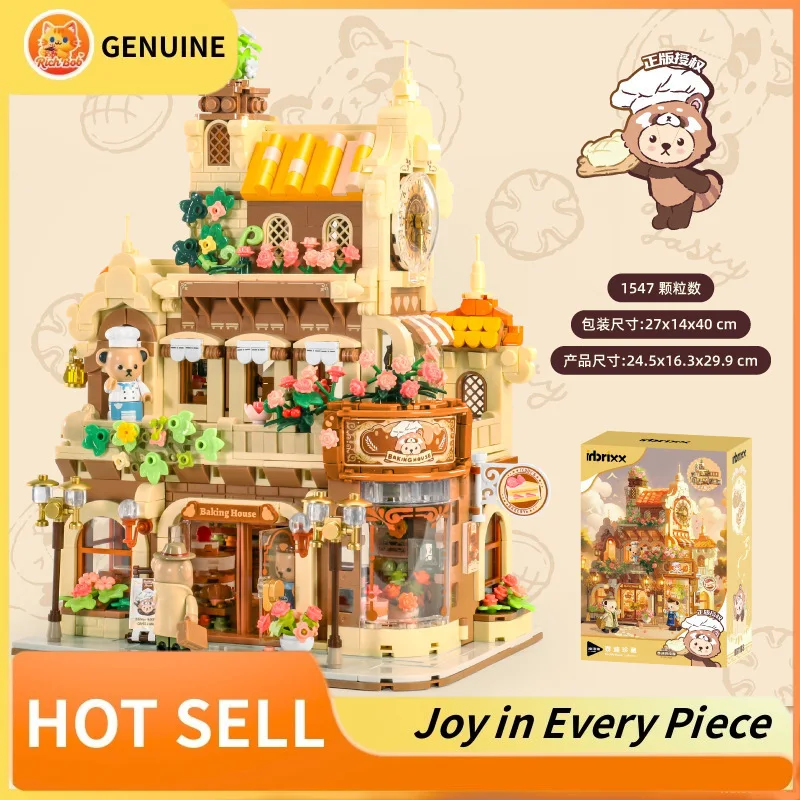 

Genuine City Street View Architecture Cake Bread Shop Block Streetscape Baking House Model Building Bear Trendy Surprise Gifts