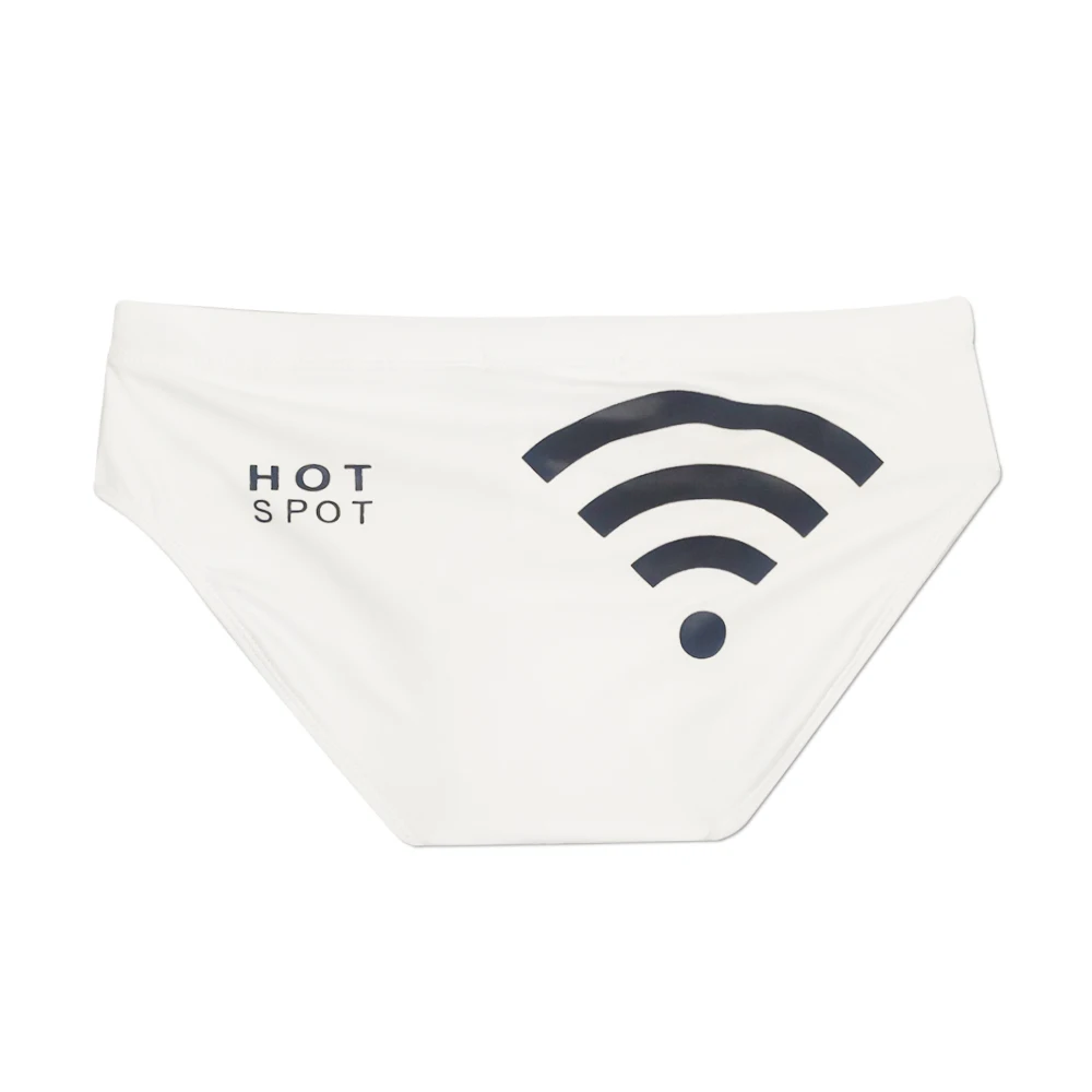 Brand Swim suit Wear Briefs Swimming Push-Up Low Waist White WIFI Swimwear Casual Breathable Panties Male Surfing trunks men