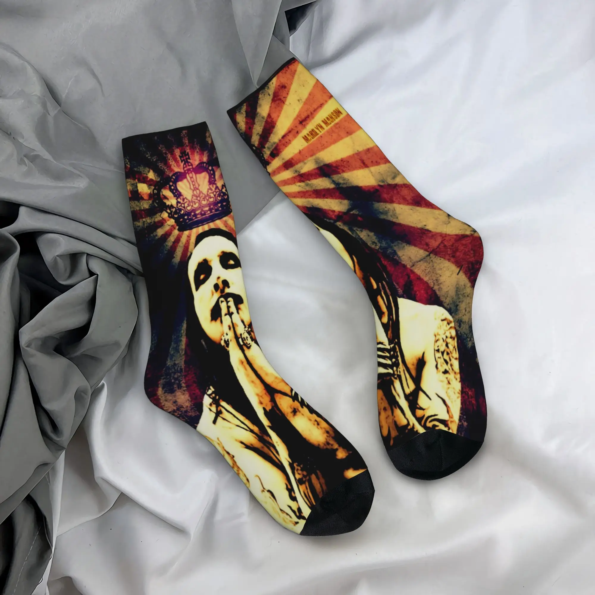 Harajuku  Men Women Socks Marilyns Mansons Merchandise Warm  Skateboard Stockings All Seasons