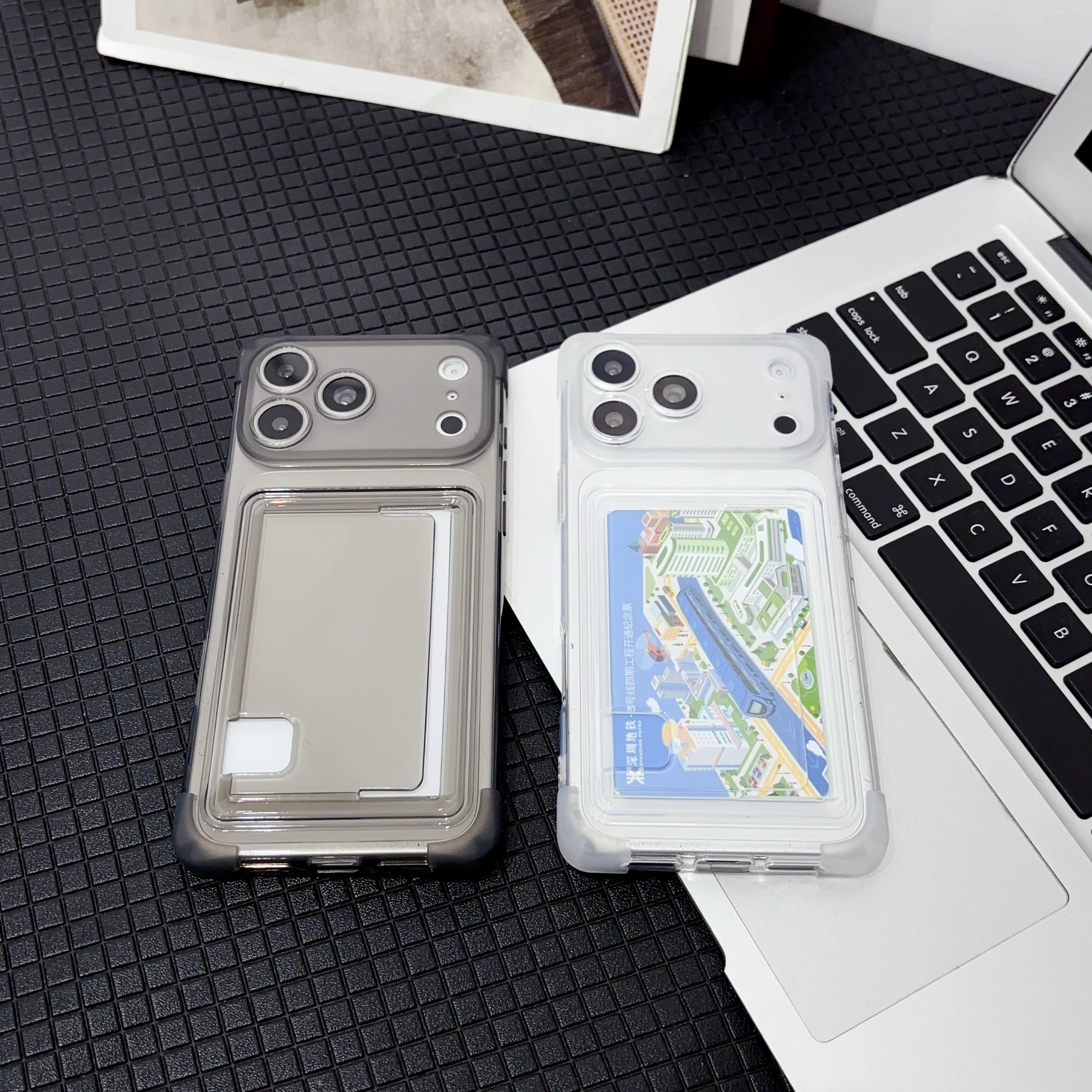 Clear Side Card Holder Soft TPU Wallet Phone Case Can Store ID Work ATM Card For iPhone 18 17 16 15 14 13 12 Pro Max Plus Cover view 6