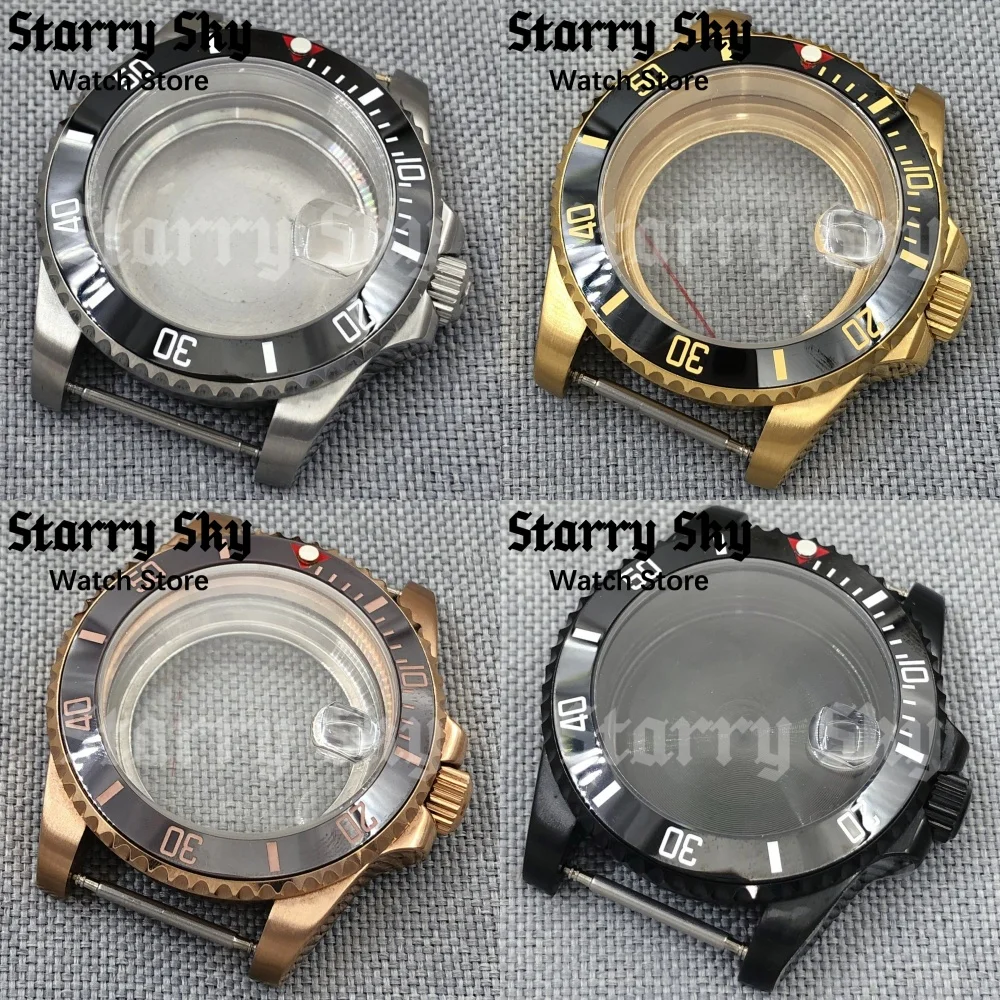 

Starry Sky 40mm Sapphire Glass Silver/Gold/Rose Gold/Black Diving Watch Case With Ceramic Bezel Fit For NH35/ETA PT5000 Movement