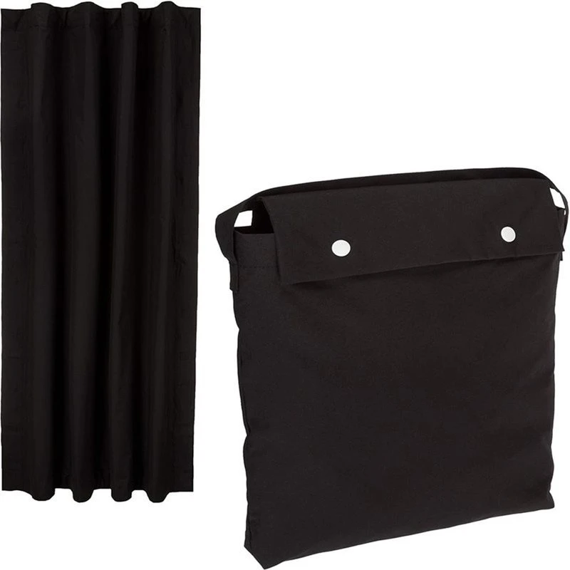 Noise-Reducing Saving Portable Minimalist Curtain Shade Blackout With Suction Cups, 130Cmx200cm, Fits Windows, Black, 1 Set