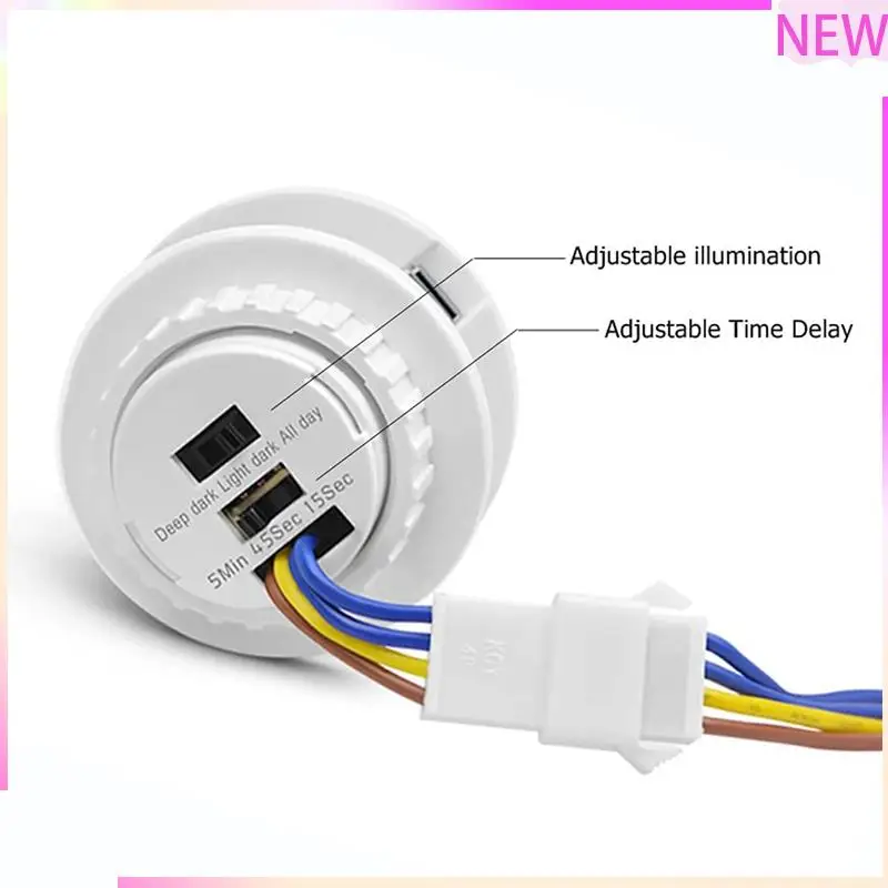 

B27B 8X мини-датчик движения, выключатель света 110-220 В, PIR-датчик, умное обнаружение, задержка времени, регулируемый инфракрасный индукционный детектор