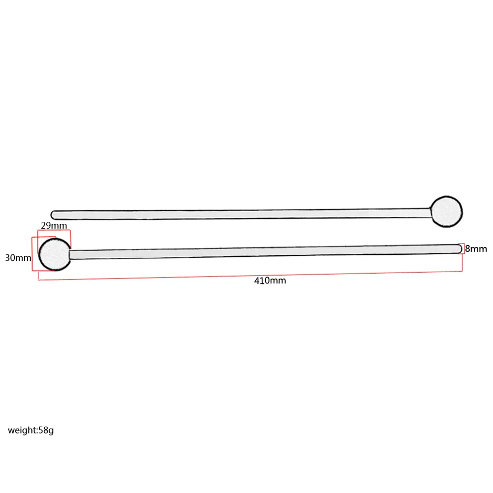 

1 Pair Wood Handle Rubber Head Percussion Stick Glockenspiel Bell Mallet Drumstick Music Instrument Accessories Orange