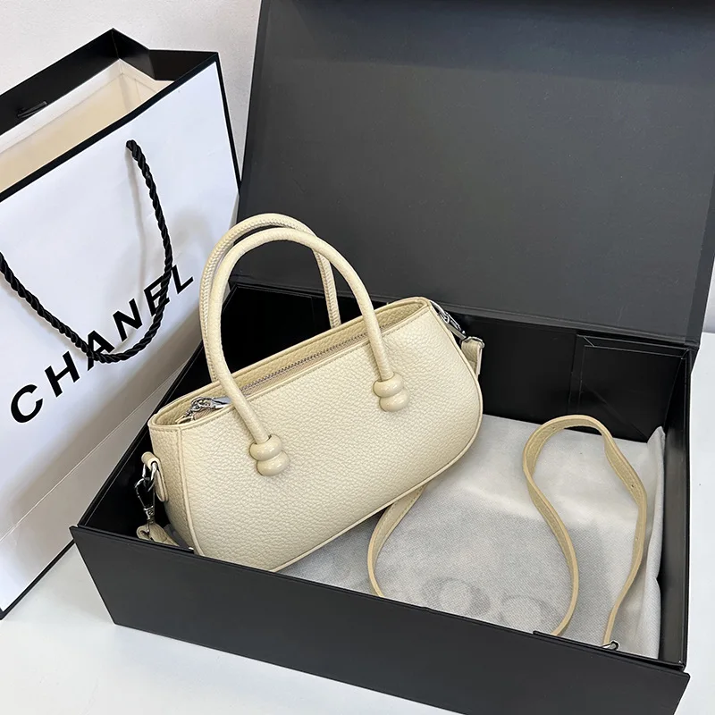 2025 Spring Summer Textured Square Bag for Women Minimalist Crossbody Purse Stylish Handheld Tote Versatile Chic
