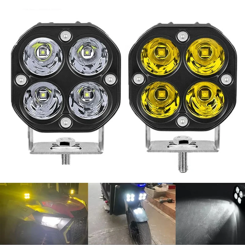 3 بوصة LED صغيرة ضوء العمل مربع سيارة أصفر أبيض الأضواء 12 فولت 24 فولت قبالة الطريق مصباح الضباب لشاحنة لادا 4X4 4WD اكسسوارات السيارات