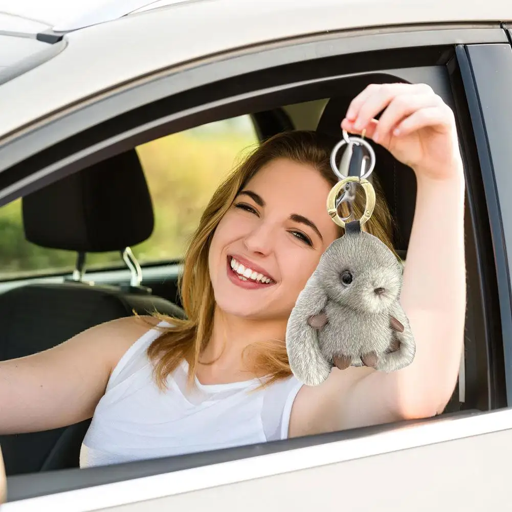 Imitatie Sable Schattig Konijn Pop Charme Sleutelhanger Bunny Knuffels Tas Hanger Cartoon Auto Sleutelhanger Sieraden Accessoires Decoratie