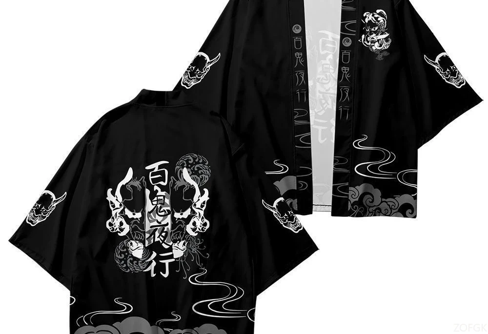 Japanische Kimono-Strickjacke, Hemd, Damen, Haori Yukata, Cosplay, Herren-Kimono, Cartoon-Katzen-Druck, Mantel, traditionelle japanische Kleidung