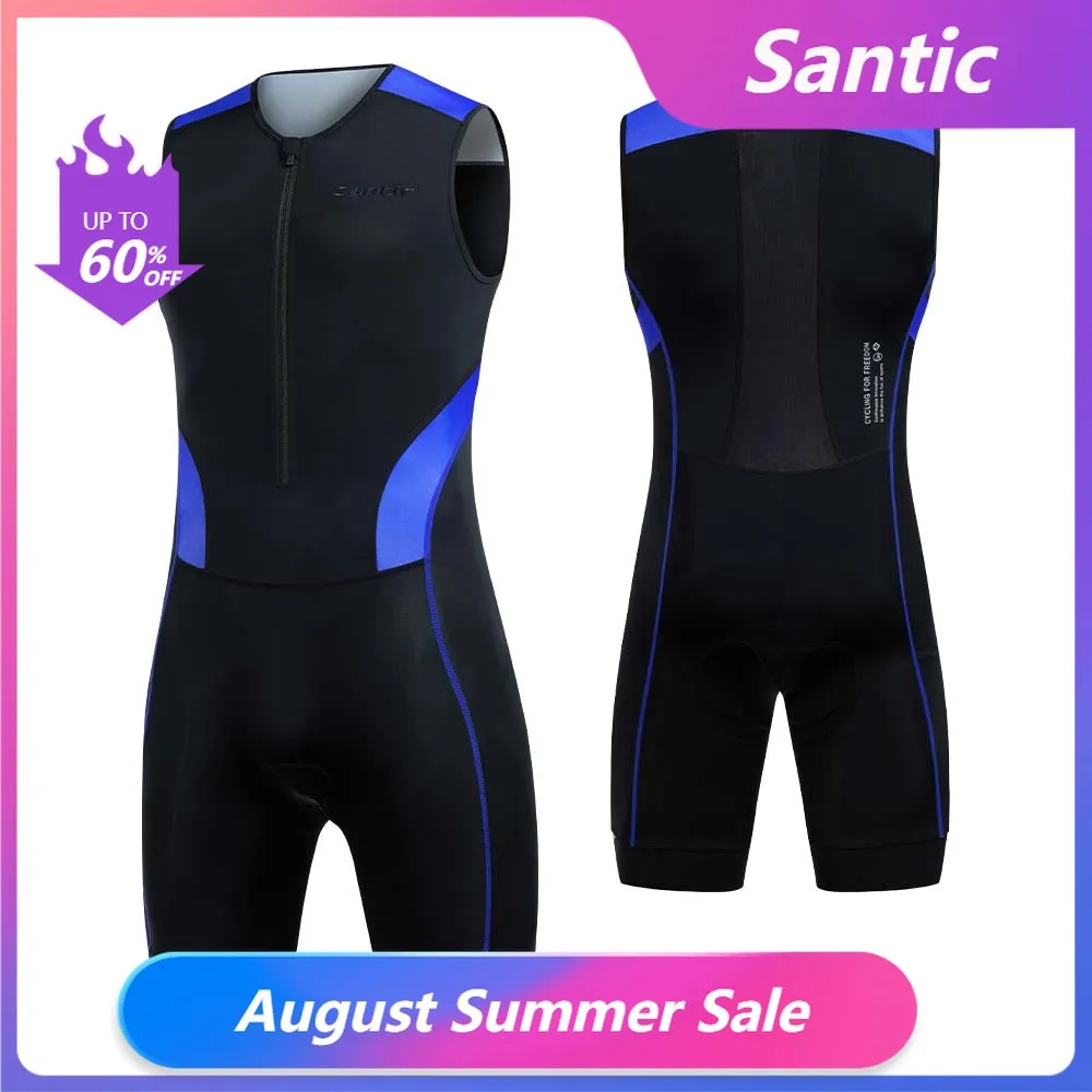 Santic Triathlon - Bermuda Ciclismo Acolchoada Secagem Rápida