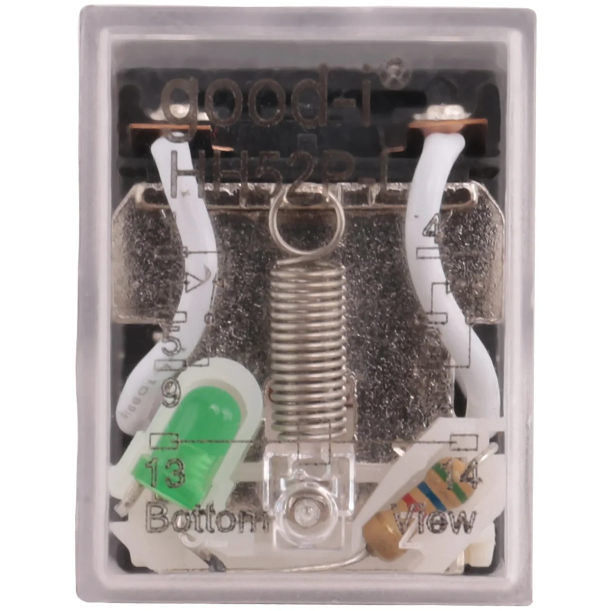 HH52P DC 24V Coil DPDT 8 Pins Electromagnetic Power Relay with DYF08A Base, Black+ Clear Blue