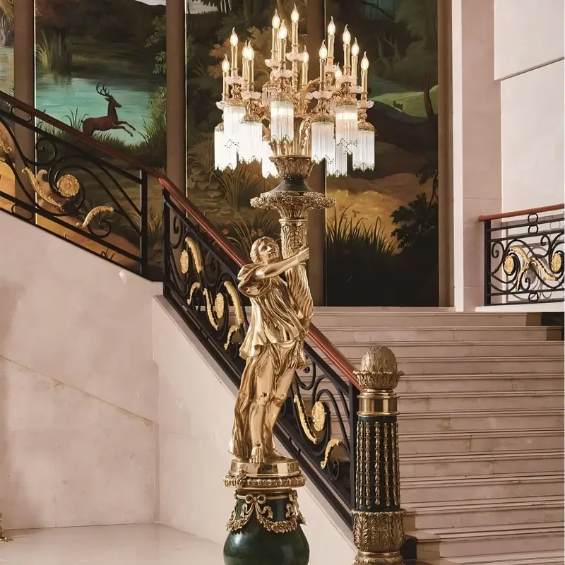 Custom Brass Floor Lamp for Hotel Villa Modern Living Room Lighting Handmade Indoor Decoration Light