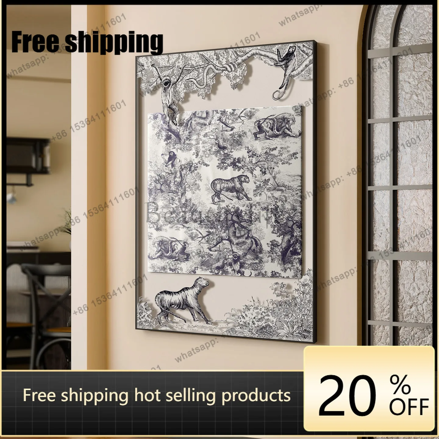 LJY modern simple acrylic silk scarf painting living room decorative painting
