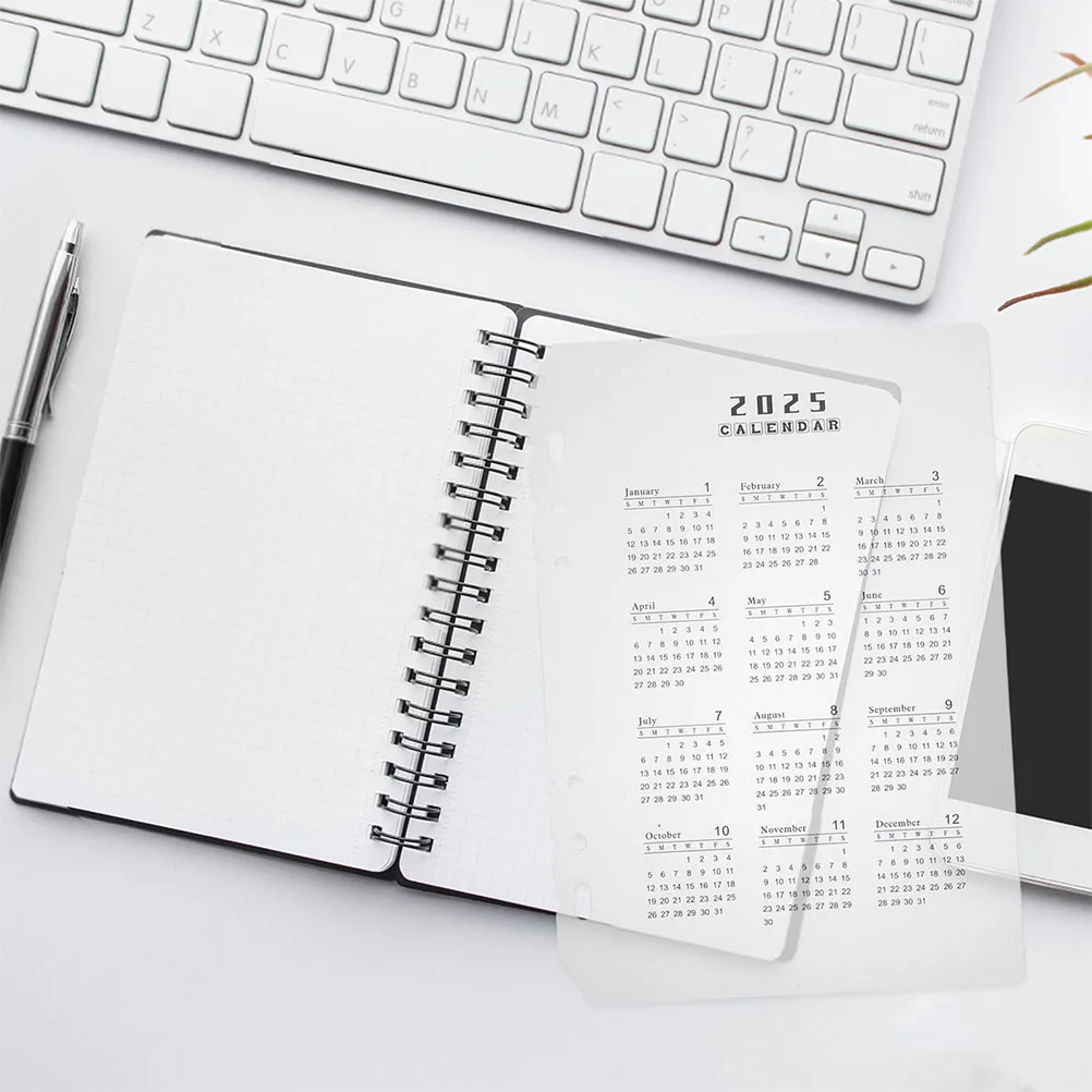 12 pezzi divisori per calendario smerigliato inserti separatore raccoglitore a fogli mobili perforato a 6 fori per ricarica agenda giornaliera 2025