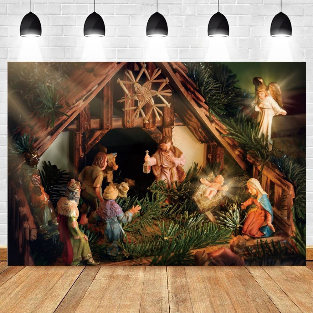 Christian Jesus Birth Backdrops Christmas Angel Nativity Scene Party Decoration Background for Photography Photo Studio Props