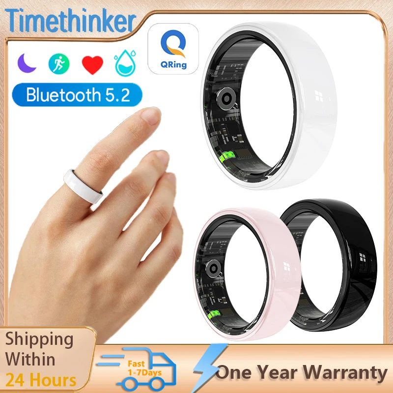 

Умное керамическое кольцо R12 с зарядным чехлом для женщин и мужчин, управление жестами, мониторинг сердечного ритма и сна, фитнес-трекер