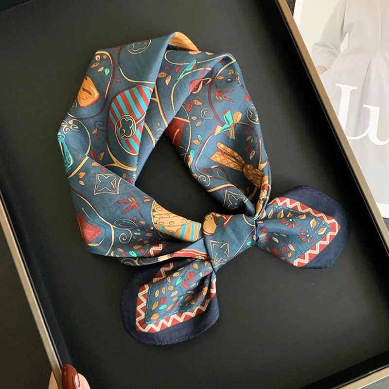 

70% Cotton 30% Silk Scarf Fashion Hairband Women's Scarf Ribbon Headband Kerchief Handkerchief Scarves Woman Travel Wraps
