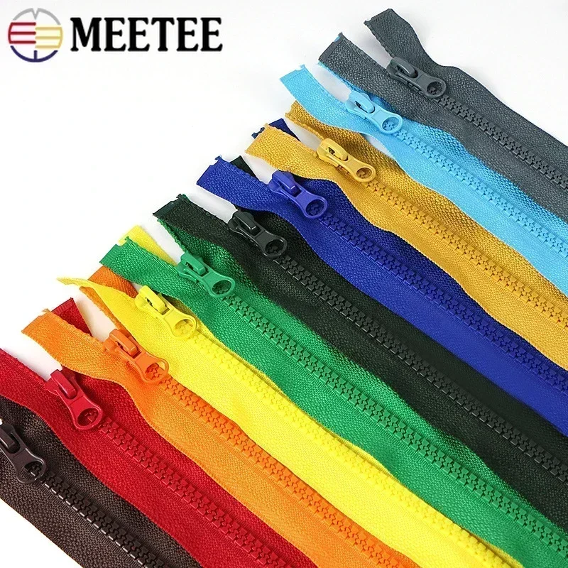 3Pcs Meetee 40-120cm 5# Resin Zipper Open-End Auto Lock Zip for Jacket DIY Garment Sewing Zips Bag Coat Zippers Accessories