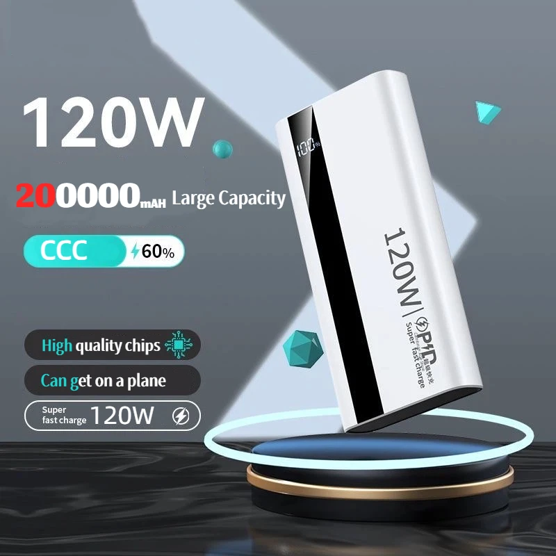 

XIAOMI 50000 мАч Power Bank 120 Вт Быстрая зарядка Портативное зарядное устройство большой емкости Moblie Powerbank для iPhone Samsung Huawei
