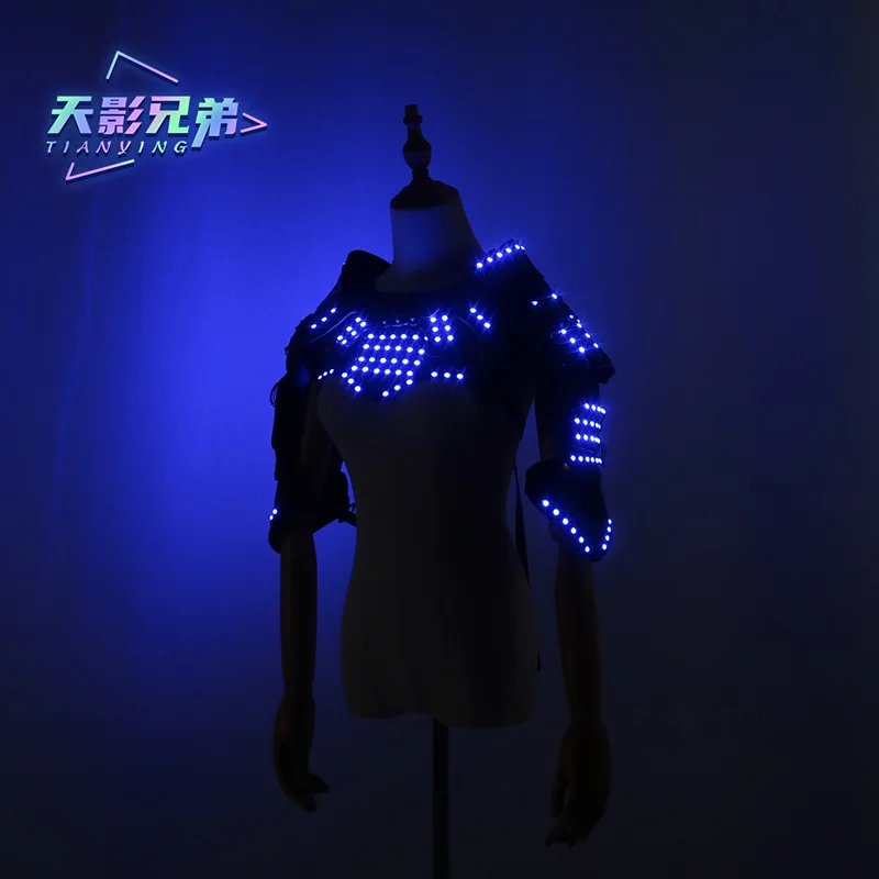 LED luminous vest vest vest costume night stage performance party bar street dance props fluorescent vest armor