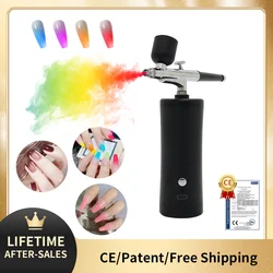 Rechargeable Airbrush Compressor Kit Nail Art Tattoo Cake Makeup Water Oxygen Deep Hydrating Oxygen Injector Air Brush Kit Nails