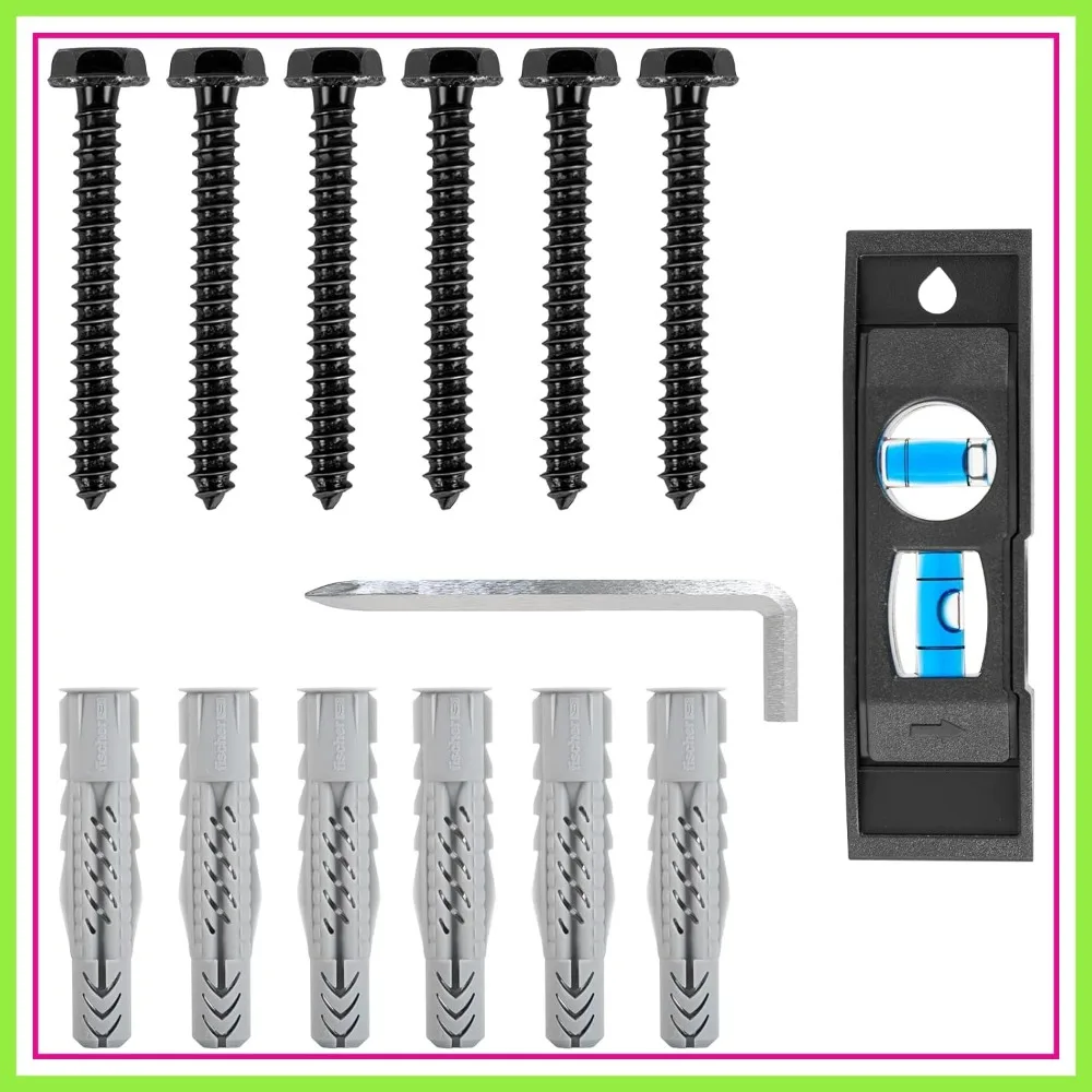 

M8 Lag Bolt Kit for TV Mount, Wood Stud & Concrete Wall Anchors, Allen Key & Bubble Level Included