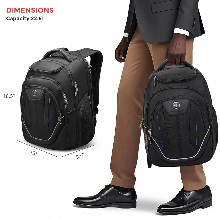 Design TSA Business Laptop Backpack For Men,Travel Backpack With USB Charging Port,College Tech Backpacks With RFID Pockets Pres