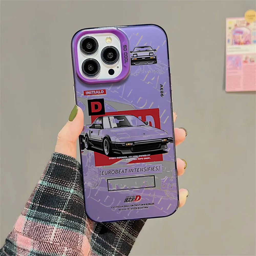 Tokyo JDM I-Initial D Car Ae86 Phone Case for iPhone 12 11 13 14 15 16 Max Pro Plus Laser Cover