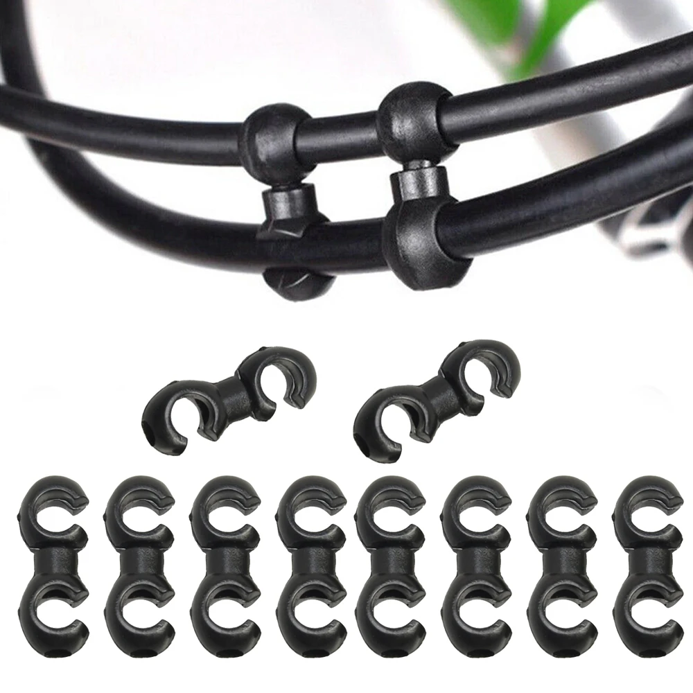 

10PCS S Shaped Bicycle Brake Lines Hose Hook Clips Bike Cross Cable Tidy Ties Holder Guid Hose Buckle Clip Bike Accessories