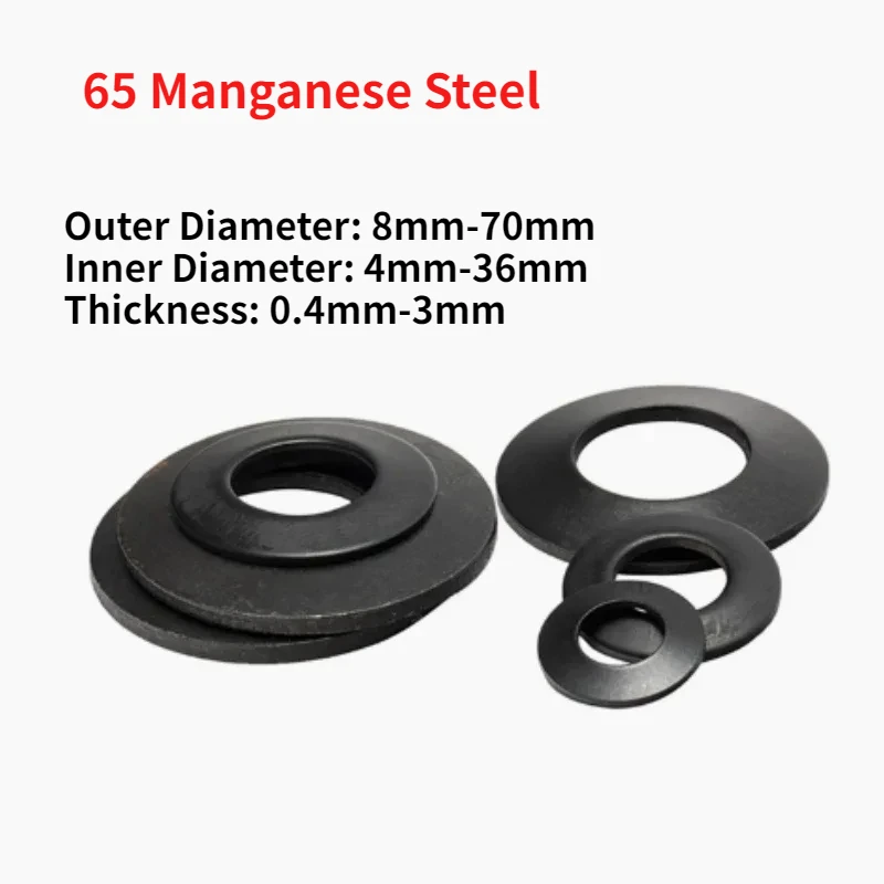 4-600pcs 65 Manganese Steel Black Butterfly Washer M4 M5 M6 M8 M10 M12 M14 M16 M18 M20 M22-M36 Disc Spring Locking Washer