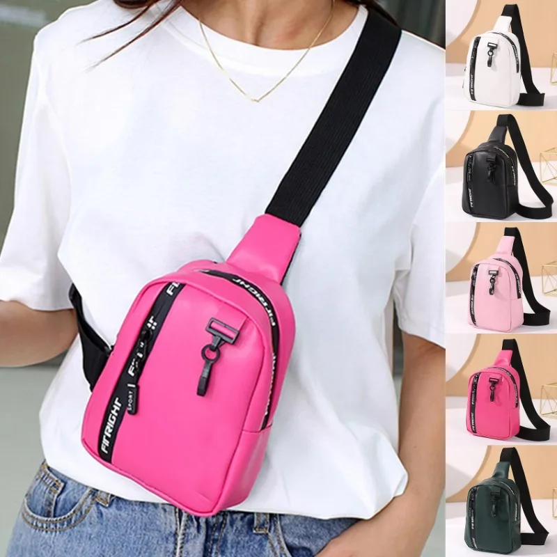 New 2024 Korean Style Fashion Crossbody Bag Girls Sports Style Chest Bag Women\'s Street Simple Versatile Chest Bag