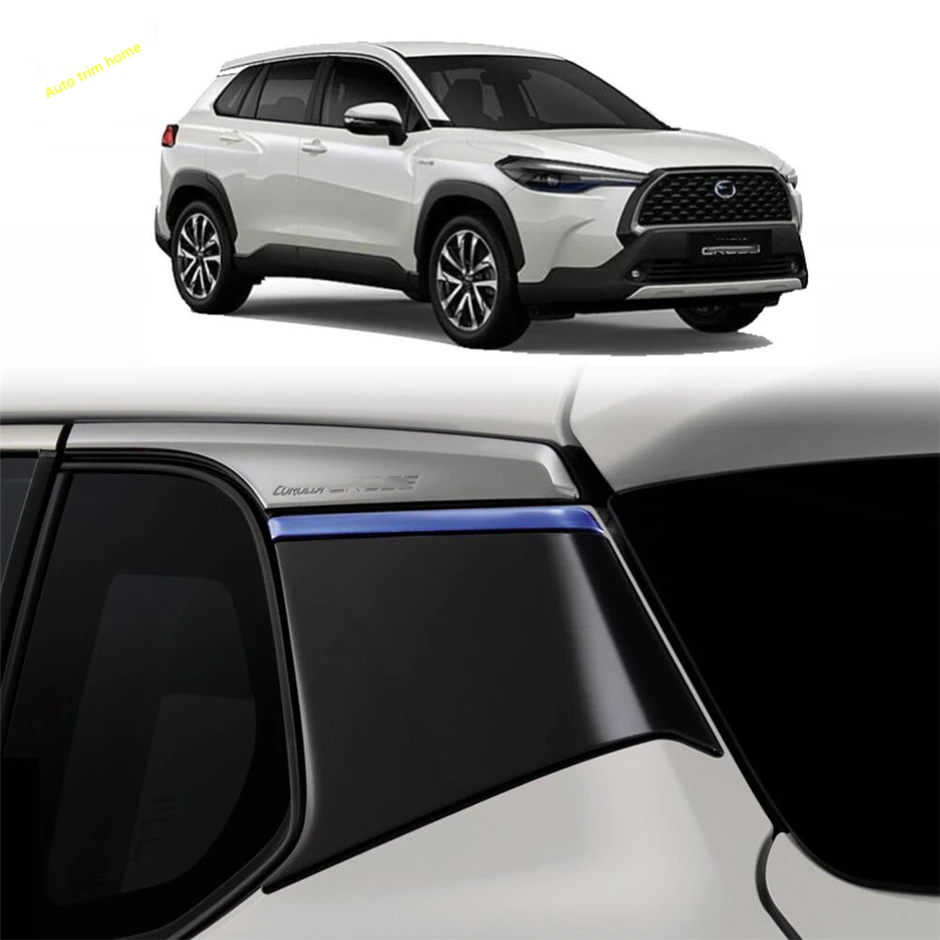 ABS Blue Front Grille Rear Bumper Fog Light Lamp / Window Spoiler Cover Trim For Toyota Corolla Cross 2021 - 2024 Accessories