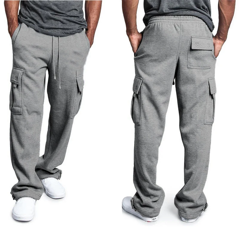 Men Cargo Pants New Fashion Men Jogger Pants Men Fitness Bodybuilding Gyms Multi-pocket Sweatpants for Seasons