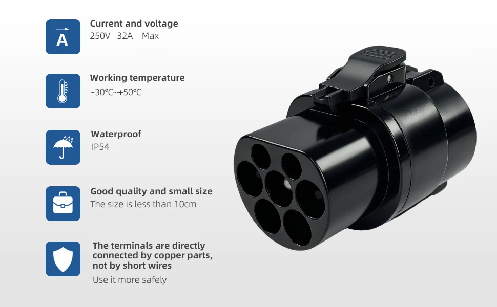 Typ1 zu GBT EV-Ladeadapter 32A Ultra-Kleiner Adapter EV-Ladeanschluss SAE J1772 zum Laden von GBT-Elektrofahrzeugen – Detail 4