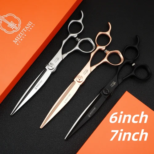 Juego de tijeras de corte de pelo profesional, tijeras para adelgazar el cabello 440C, herramientas de peluquero de 7 pulgadas