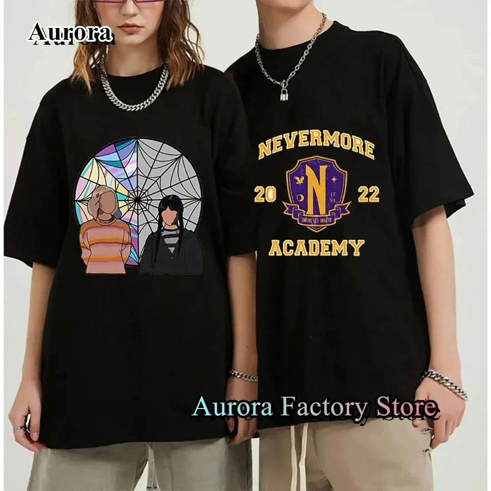 Sommer Männer Hochzeit Addams T-Shirt Baumwolle Tops T-Shirts Paar Kleidung Frauen y2k Kurzarm