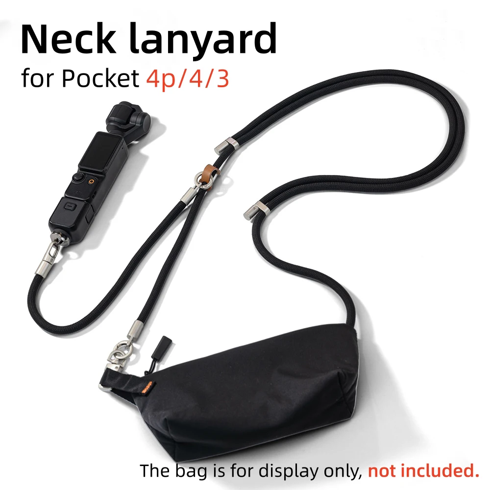 Neck Lanyard Cross‑Body Shoulder Strap for DJI Pocket 4P 4 3 Osmo Handheld Gimbal Camera Anti‑Lost Adjustable Camera Sling Parts
