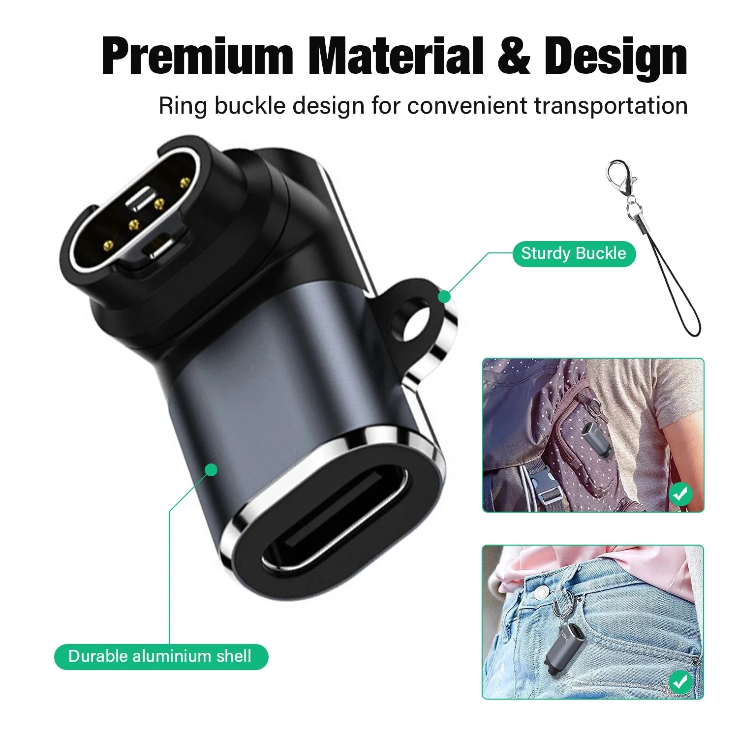 Type C USB Port to 4pin Watch Charging Converter Charger Power Adapter Connector for Garmin