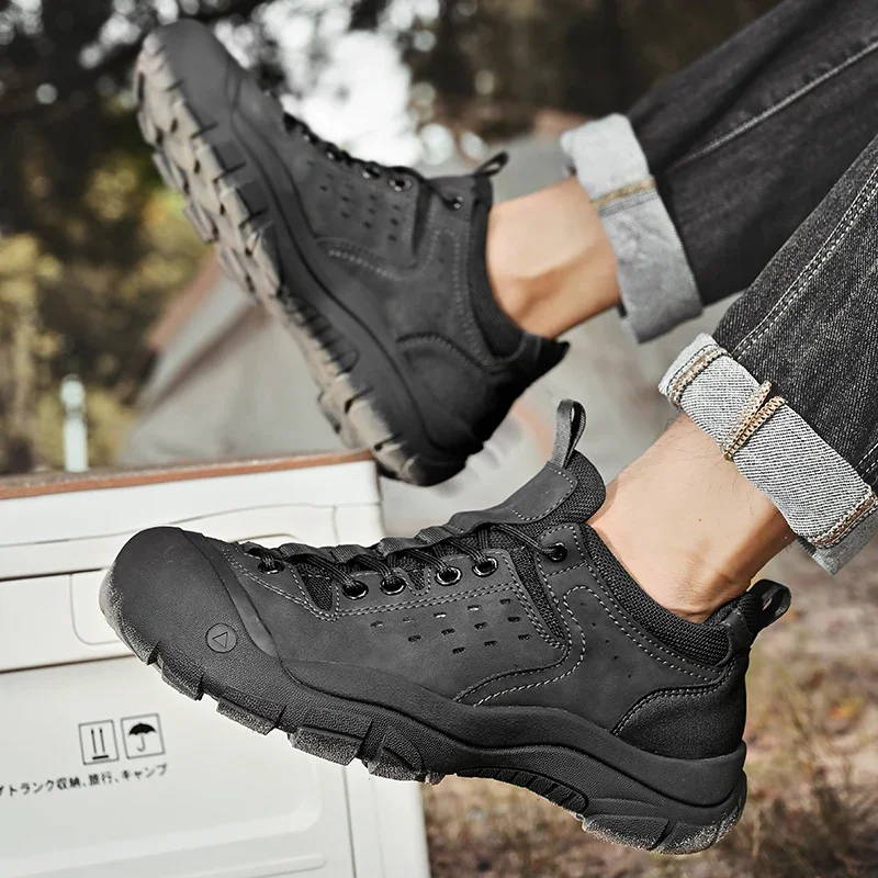 Outono esportes masculinos sapatos de lazer ao ar livre confortável fundo macio anti deslizamento à prova dwaterproof água montanhismo sapatos masculinos tênis
