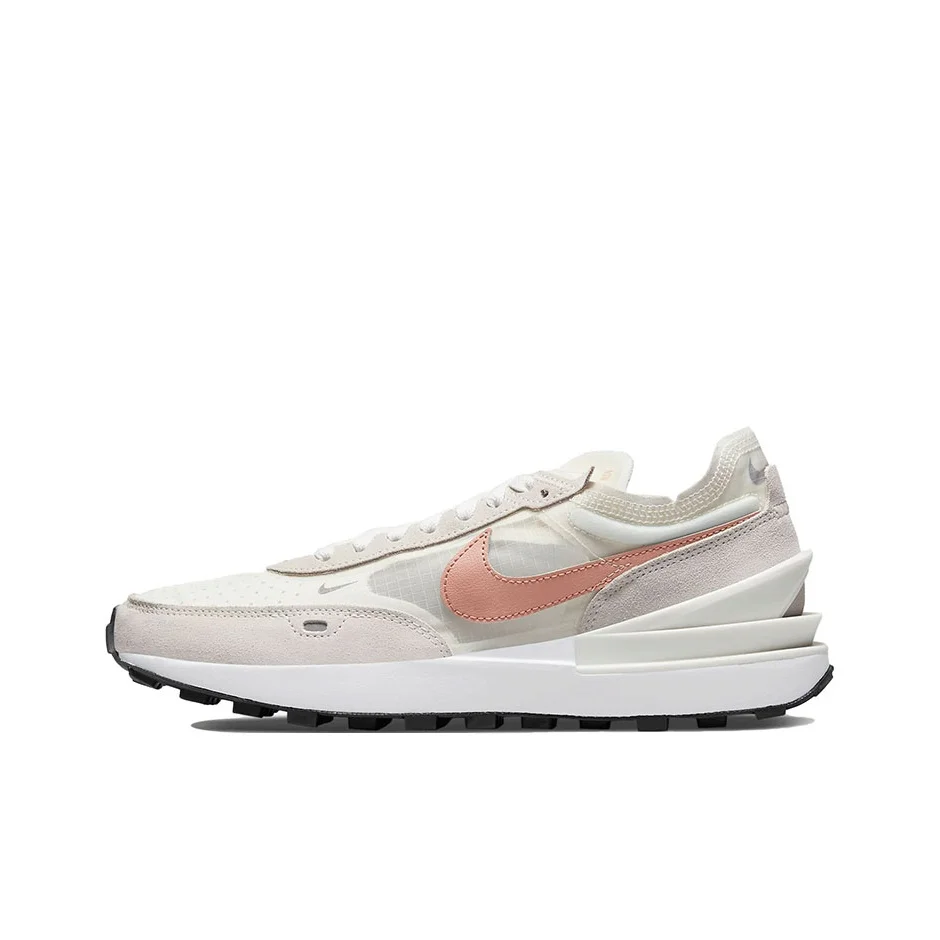Nike Waffle One Cushioning Slip Resistant Abrasion Resistant Breathable Low top Casual Shoes Women's Beige Pink DN4696-102