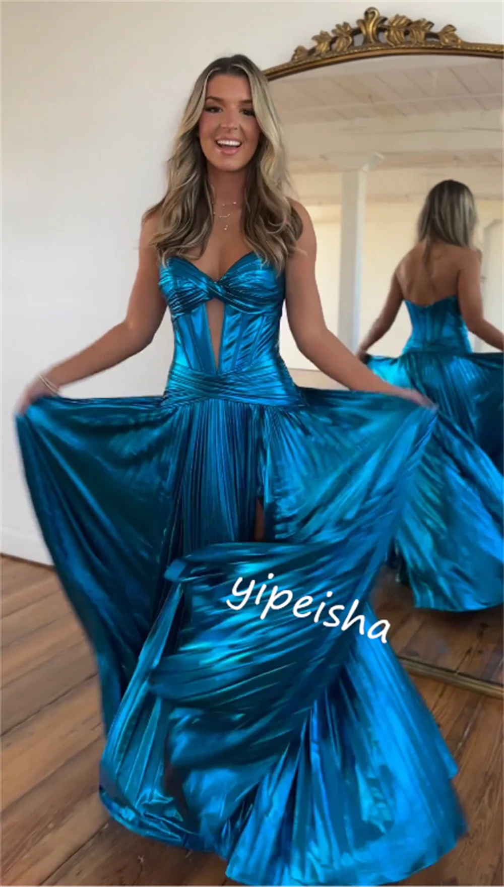  Evening  Sexy Casual  Satin Draped Engagement Straight Sweetheart Bespoke Occasion Gown Long Dresses