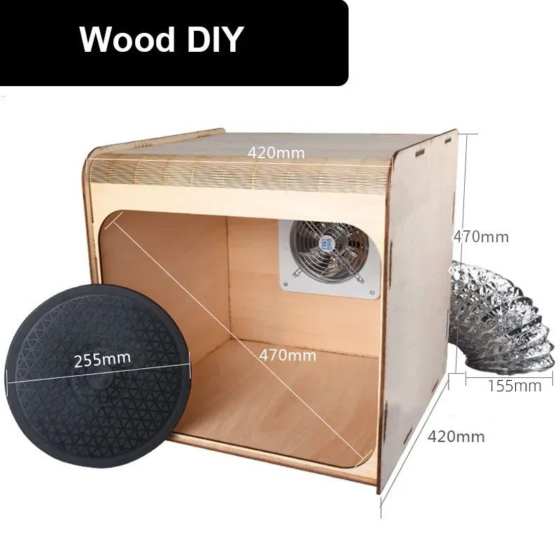 Painting Booth 220V Airbrush Paint Spray Booth Exhaust Fan Model Craft Hobby DIY with LED Powerful Exhaust Fans Woodiness factor