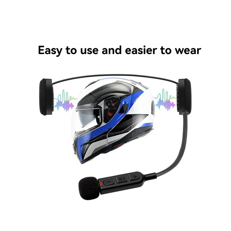 Motorcycle Helmet Headset Bluetooth 5.3 Wireless Stereo Earphone Handsfree Calls MP3 Music Player For Riding